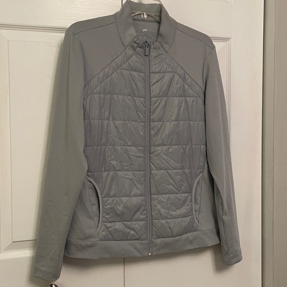 Like New Southern Tide JOSETTE Full Zip Jacket Light Gray Pockets Medium - Picture 3 of 14